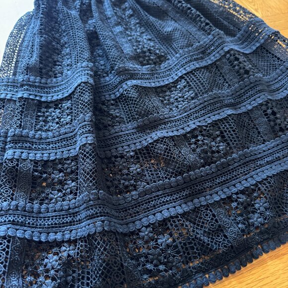 Allsaints Rowan black lace midi skirt UK 4 US 0 - Picture 6 of 9